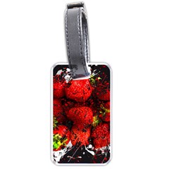 Strawberry Fruit Food Art Abstract Luggage Tags (one Side)  by Nexatart