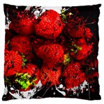 Strawberry Fruit Food Art Abstract Large Cushion Case (One Side) Front