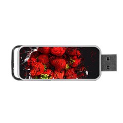 Strawberry Fruit Food Art Abstract Portable Usb Flash (one Side) by Nexatart