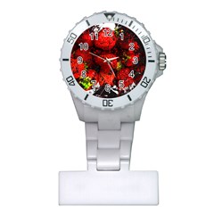 Strawberry Fruit Food Art Abstract Plastic Nurses Watch