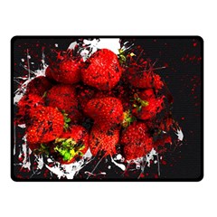 Strawberry Fruit Food Art Abstract Double Sided Fleece Blanket (Small) 