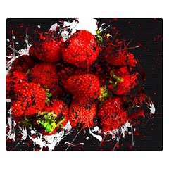 Strawberry Fruit Food Art Abstract Double Sided Flano Blanket (Small) 