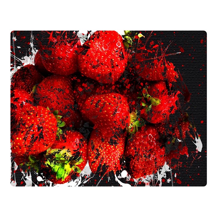 Strawberry Fruit Food Art Abstract Double Sided Flano Blanket (Large) 