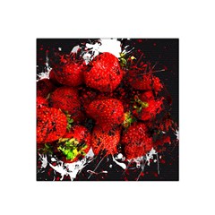 Strawberry Fruit Food Art Abstract Satin Bandana Scarf