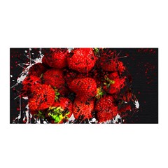 Strawberry Fruit Food Art Abstract Satin Wrap