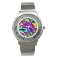 Background Art Abstract Watercolor Stainless Steel Watch by Nexatart