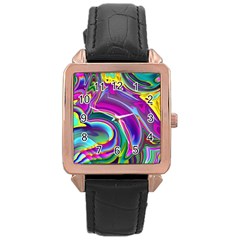 Background Art Abstract Watercolor Rose Gold Leather Watch  by Nexatart