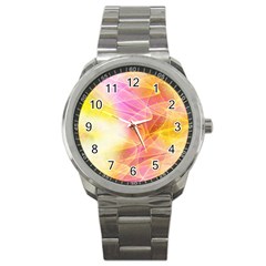 Background Art Abstract Watercolor Sport Metal Watch by Nexatart