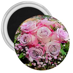 Flowers Bouquet Wedding Art Nature 3  Magnets by Nexatart