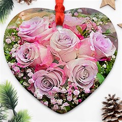 Flowers Bouquet Wedding Art Nature Ornament (heart) by Nexatart