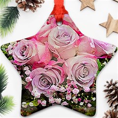 Flowers Bouquet Wedding Art Nature Ornament (star)