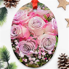 Flowers Bouquet Wedding Art Nature Oval Ornament (two Sides) by Nexatart