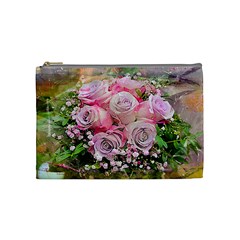 Flowers Bouquet Wedding Art Nature Cosmetic Bag (medium)  by Nexatart