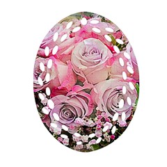 Flowers Bouquet Wedding Art Nature Ornament (oval Filigree)