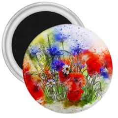 Flowers Bouquet Art Nature 3  Magnets by Nexatart