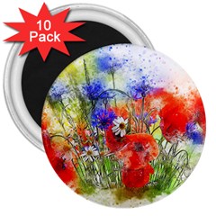 Flowers Bouquet Art Nature 3  Magnets (10 Pack)  by Nexatart