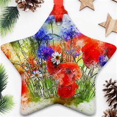 Flowers Bouquet Art Nature Star Ornament (two Sides)