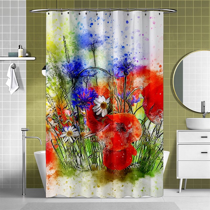 Flowers Bouquet Art Nature Shower Curtain 48  x 72  (Small) 