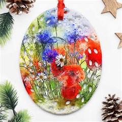 Flowers Bouquet Art Nature Ornament (oval Filigree) by Nexatart