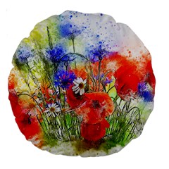 Flowers Bouquet Art Nature Large 18  Premium Round Cushions by Nexatart