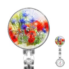 Flowers Bouquet Art Nature Stainless Steel Nurses Watch by Nexatart