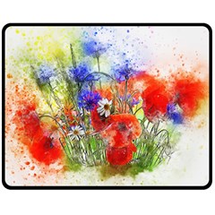 Flowers Bouquet Art Nature Double Sided Fleece Blanket (medium)  by Nexatart