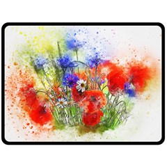 Flowers Bouquet Art Nature Double Sided Fleece Blanket (large)  by Nexatart