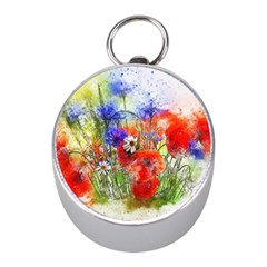 Flowers Bouquet Art Nature Mini Silver Compasses by Nexatart