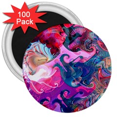 Background Art Abstract Watercolor 3  Magnets (100 Pack) by Nexatart