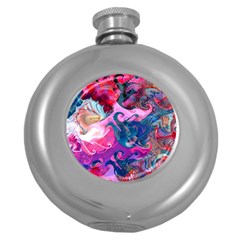 Background Art Abstract Watercolor Round Hip Flask (5 Oz) by Nexatart