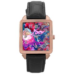 Background Art Abstract Watercolor Rose Gold Leather Watch  by Nexatart