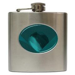 Background Sphere Ball Metal Blue Hip Flask (6 Oz) by Nexatart