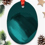 Background Sphere Ball Metal Blue Oval Ornament (Two Sides) Front