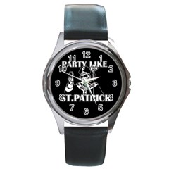  St  Patricks Day  Round Metal Watch by Valentinaart