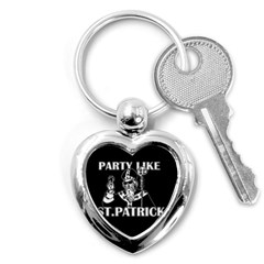  St  Patricks Day  Key Chains (heart)  by Valentinaart