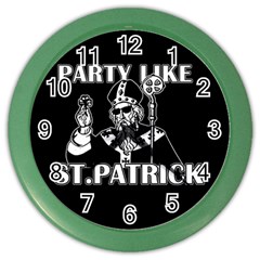  St  Patricks Day  Color Wall Clocks by Valentinaart