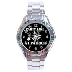  St  Patricks Day  Stainless Steel Analogue Watch by Valentinaart