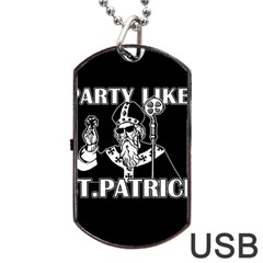  St  Patricks Day  Dog Tag Usb Flash (one Side) by Valentinaart