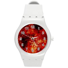 Background Art Abstract Watercolor Round Plastic Sport Watch (m) by Nexatart