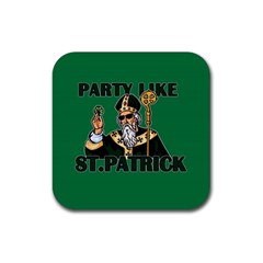  St  Patricks Day  Rubber Coaster (square)  by Valentinaart