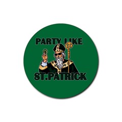  St  Patricks Day  Rubber Coaster (round)  by Valentinaart