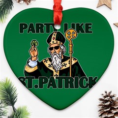  St  Patricks Day  Heart Ornament (two Sides) by Valentinaart