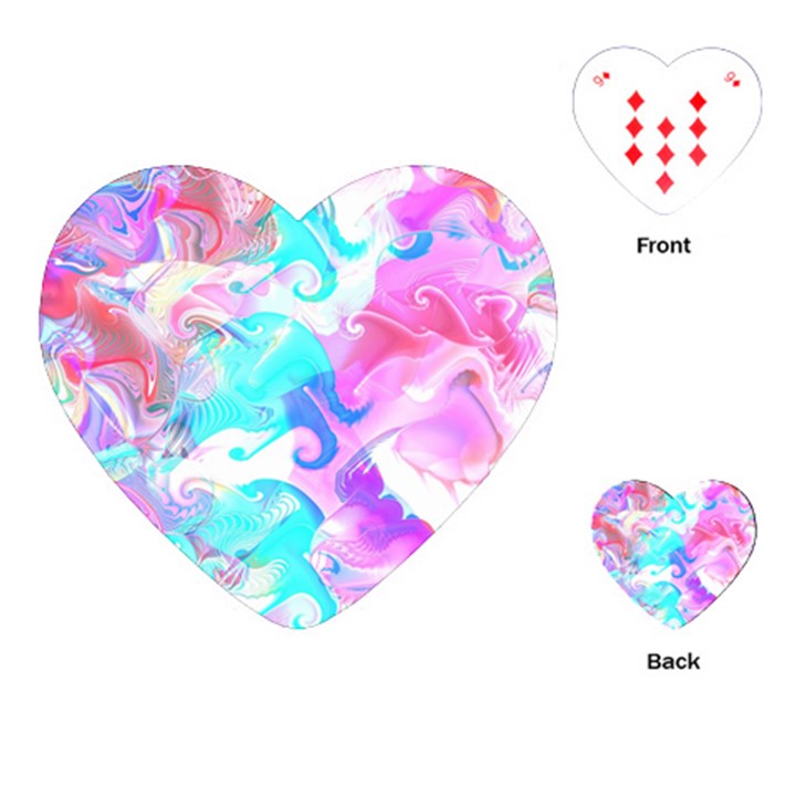 Background Art Abstract Watercolor Pattern Playing Cards (Heart) 