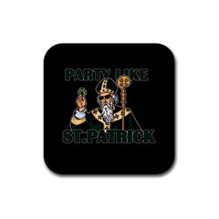  St  Patricks Day  Rubber Coaster (square)  by Valentinaart