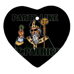  St  Patricks Day  Heart Ornament (two Sides) by Valentinaart