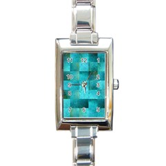 Background Squares Blue Green Rectangle Italian Charm Watch by Nexatart