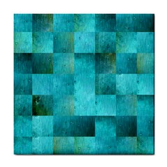 Background Squares Blue Green Tile Coasters by Nexatart