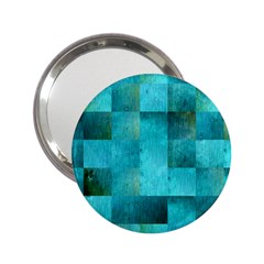 Background Squares Blue Green 2 25  Handbag Mirrors by Nexatart