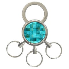 Background Squares Blue Green 3-ring Key Chains by Nexatart