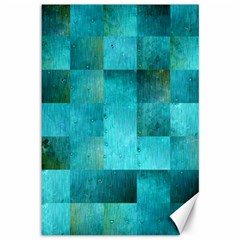 Background Squares Blue Green Canvas 12  X 18   by Nexatart